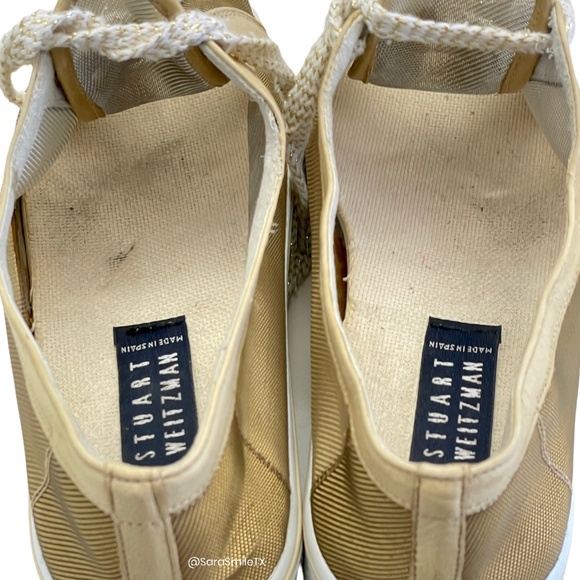 STUART WEITZMAN Metallic Gold Mesh Low Top Fashion Sneakers - Picture 13 of 16